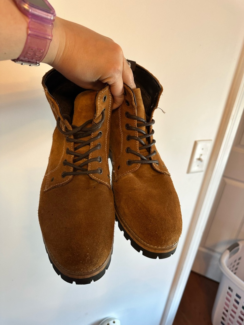 Men's crevo Suede Lace-Up Work Boots - READ DESCRIPTION - Picture 2 of 10